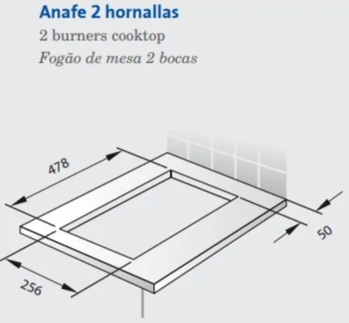 Anafe a gas Ormay 51x29 Negro con encendido eléctrico - Imagen 5